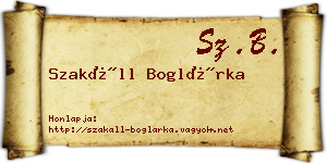 Szakáll Boglárka névjegykártya